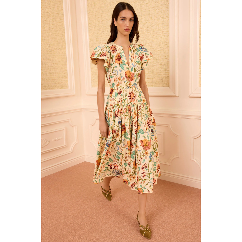 Ulla Johnson Marin Cotton Midi Dress Abalone
